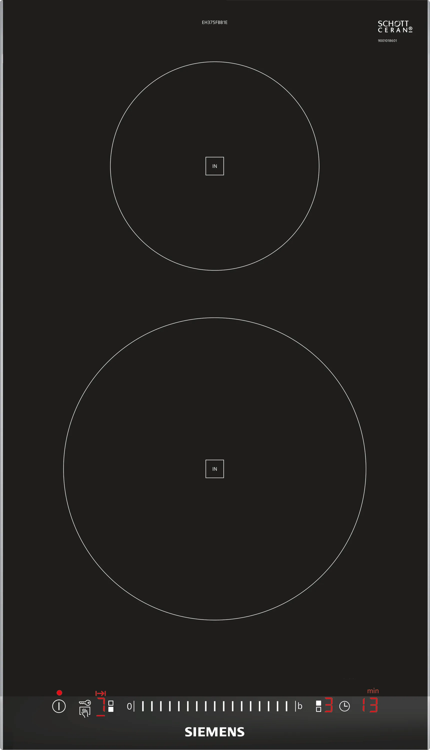 iQ100 domino hob, induction 30 cm surface mount with frame