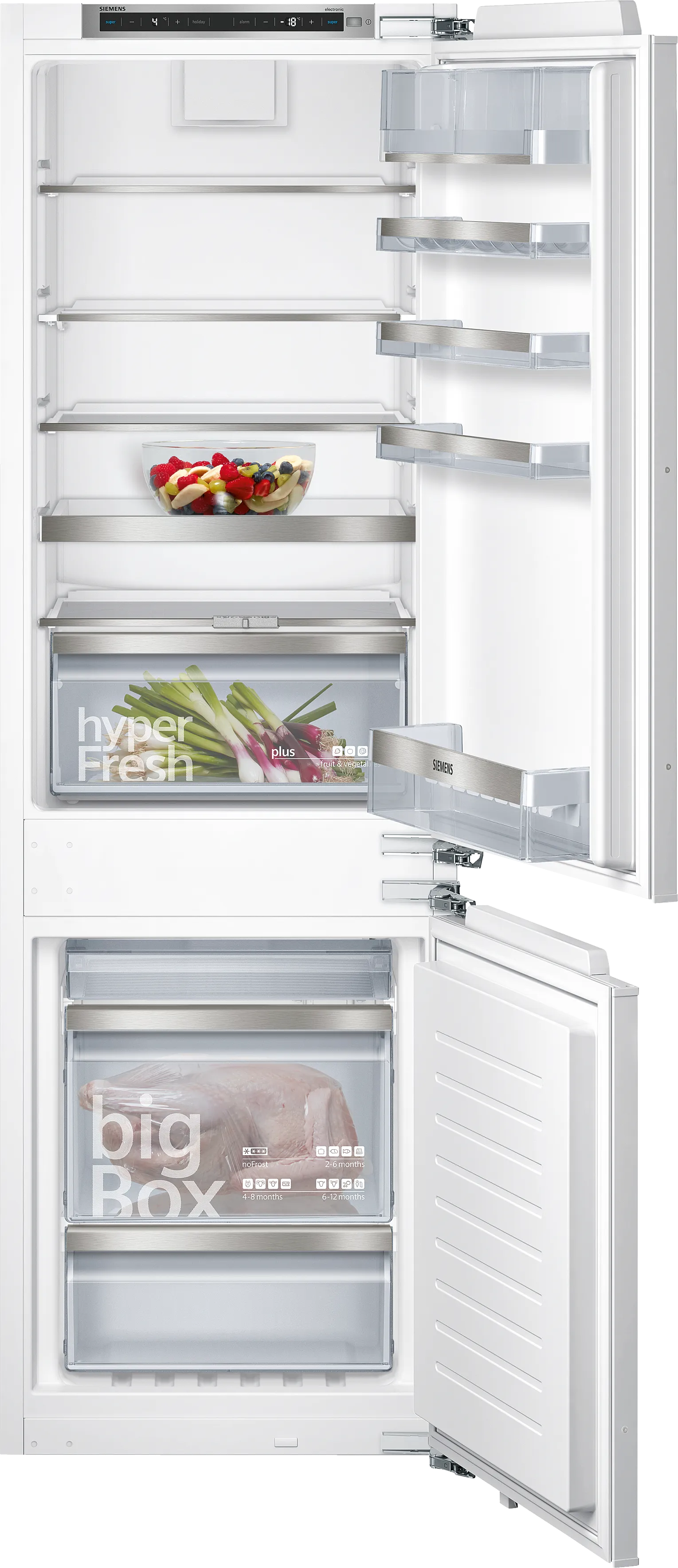 iQ500 built-in fridge-freezer with freezer at bottom 177.2 x 55.8 cm flat hinge